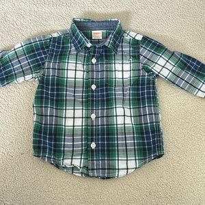 Gymboree toddler boy, 18 to 24 months plaid, long sleeve button-down